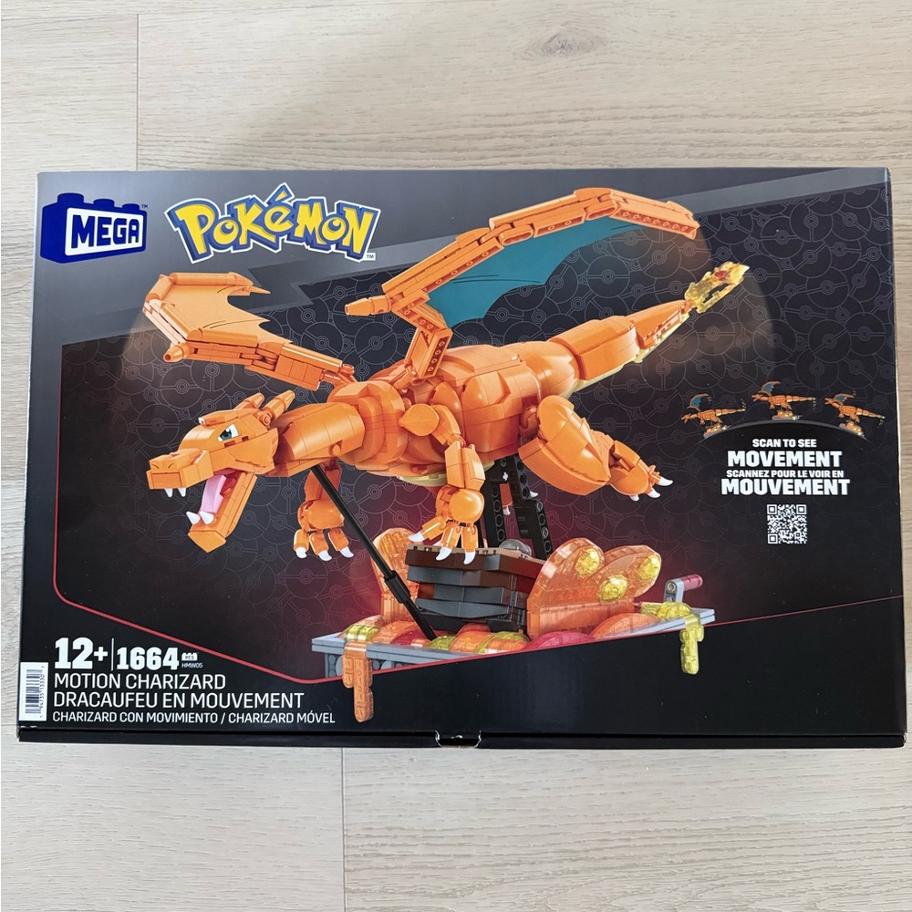 MEGA Pokémon Building Toys Set Motion Charizard with 1664 Pieces & Wing Movement